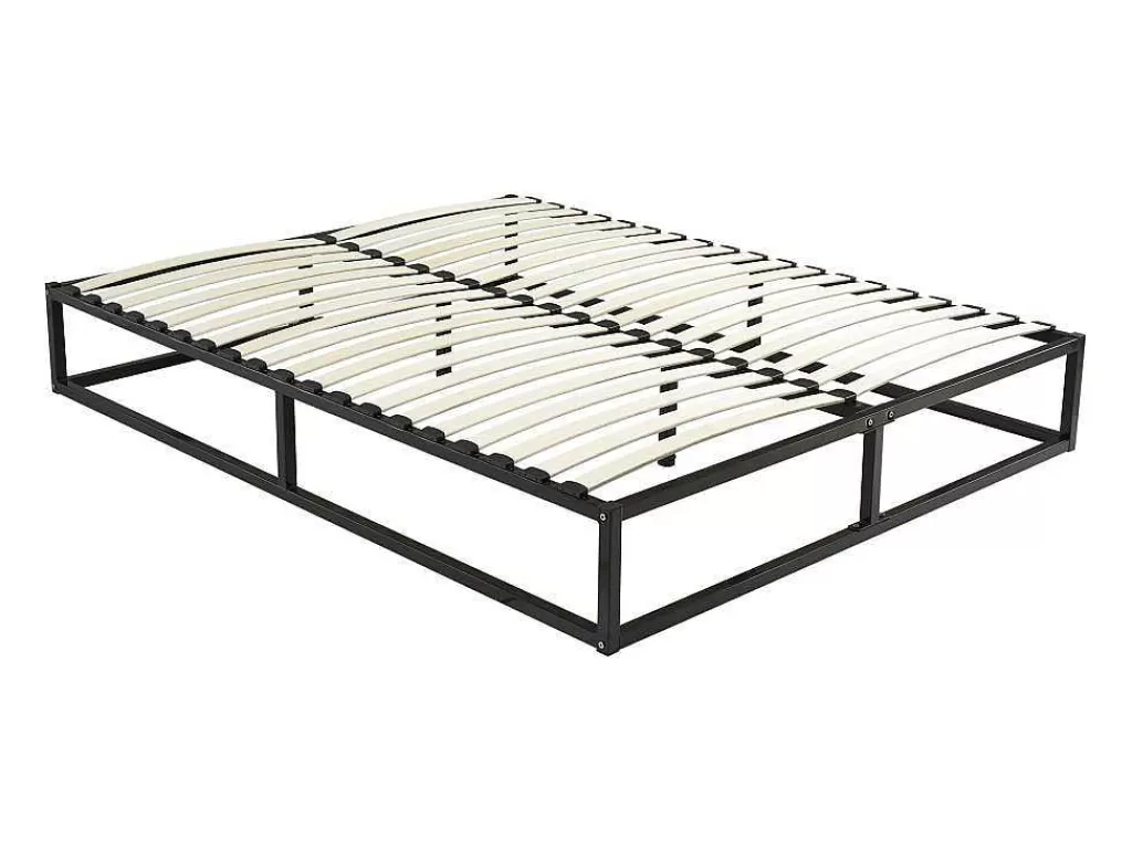 Sommier*Ysmée Estrado Com Estrutura De Ripas Em Metal 140X190 Cm, 2X19 Ripas Preto - Rammus Da Ysmee