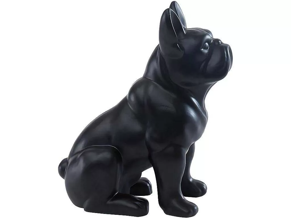 Estátua*OZAIA Estátua De Buldogue Em Resina De C. 27 X L. 16 X A. 32 Cm Cor Preto Mate - Doggo