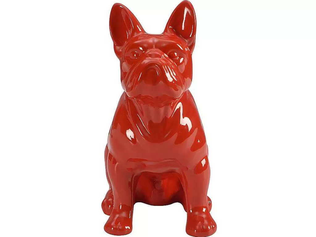 Estátua*OZAIA Estátua De Buldogue Em Resina De C. 27 X L. 16 X A. 32 Cm Cor Vermelho - Doggo