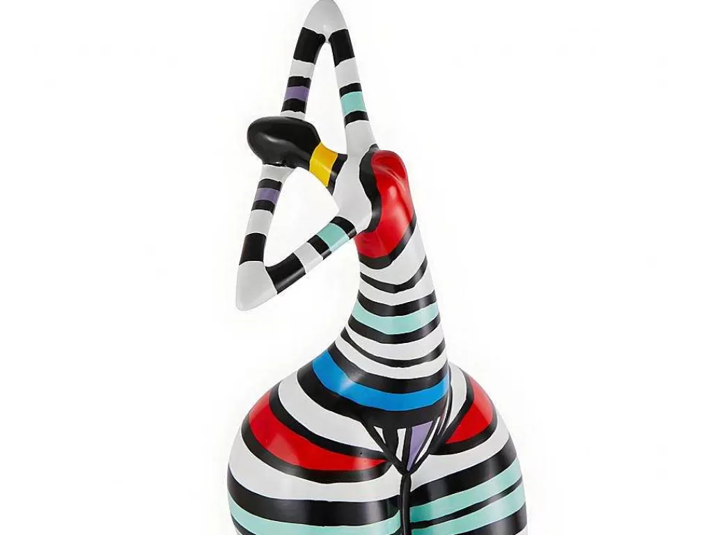 Estátua*OZAIA Estátua De Mulher Redonda Mistress - Resina - 17X17X51 Cm - Listrada Multicolor