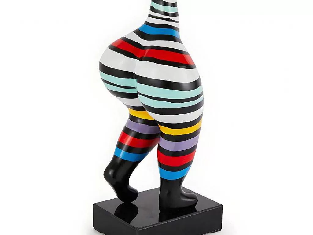 Estátua*OZAIA Estátua De Mulher Redonda Mistress - Resina - 17X17X51 Cm - Listrada Multicolor