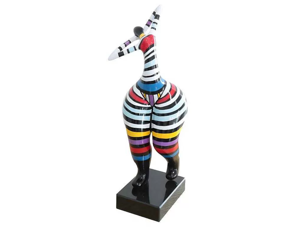 Estátua*OZAIA Estátua De Mulher Redonda Mistress - Resina - 17X17X51 Cm - Listrada Multicolor