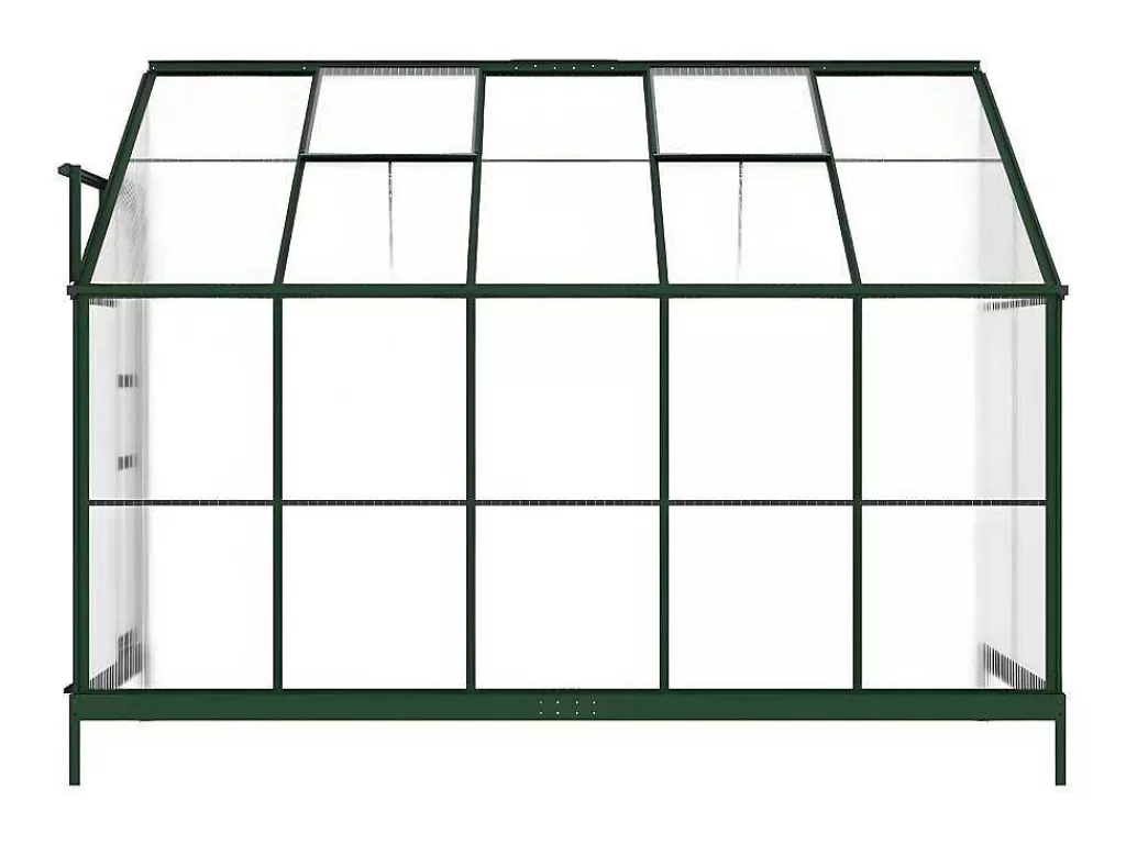 Estufas De Jardim*EXPERTLAND Estufa De Jardim Com Apoio De Parede Em Policarbonato De 3.7 M Calice Ii Com Base - Verde