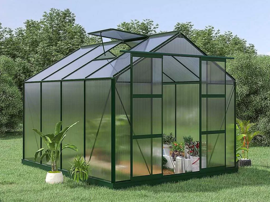 Estufas De Jardim*EXPERTLAND Estufa De Jardim Em Policarbonato De 7.5 M Greenea Ii Com Base
