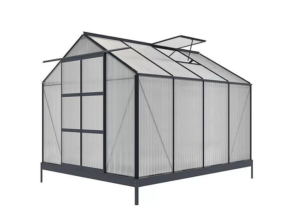 Estufas De Jardim*EXPERTLAND Estufa De Jardim Em Policarbonato De 7.5 M Greenea Ii Com Base - Antracite