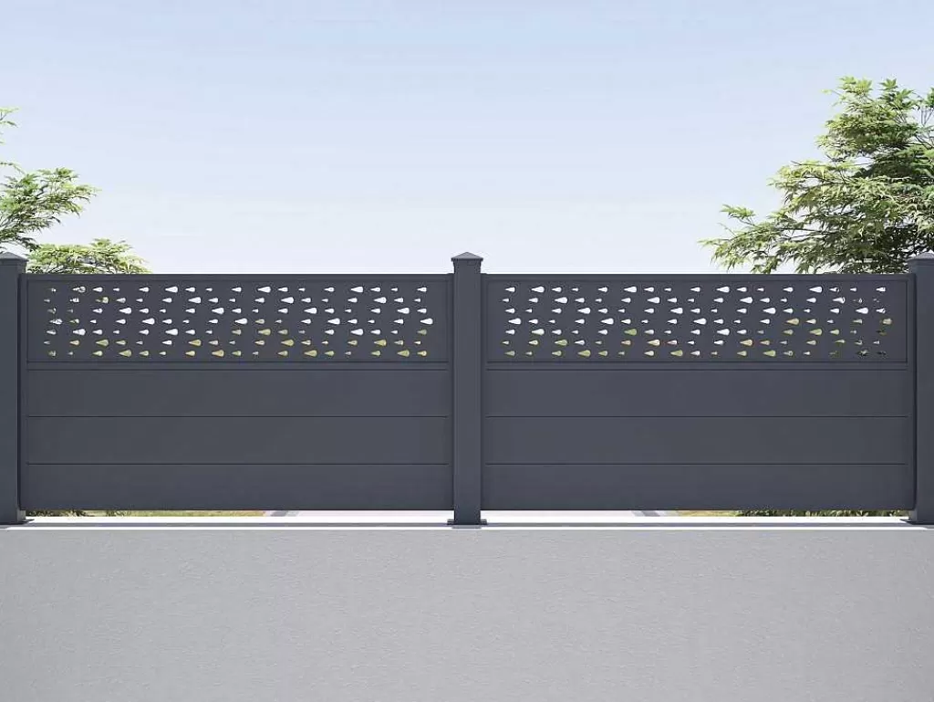 Canico E Cerca*EXPERTLAND Extensao De Cerca De Pousar A89Xl178,3 Cm Aluminio Antracite Com Motivos - Bazio