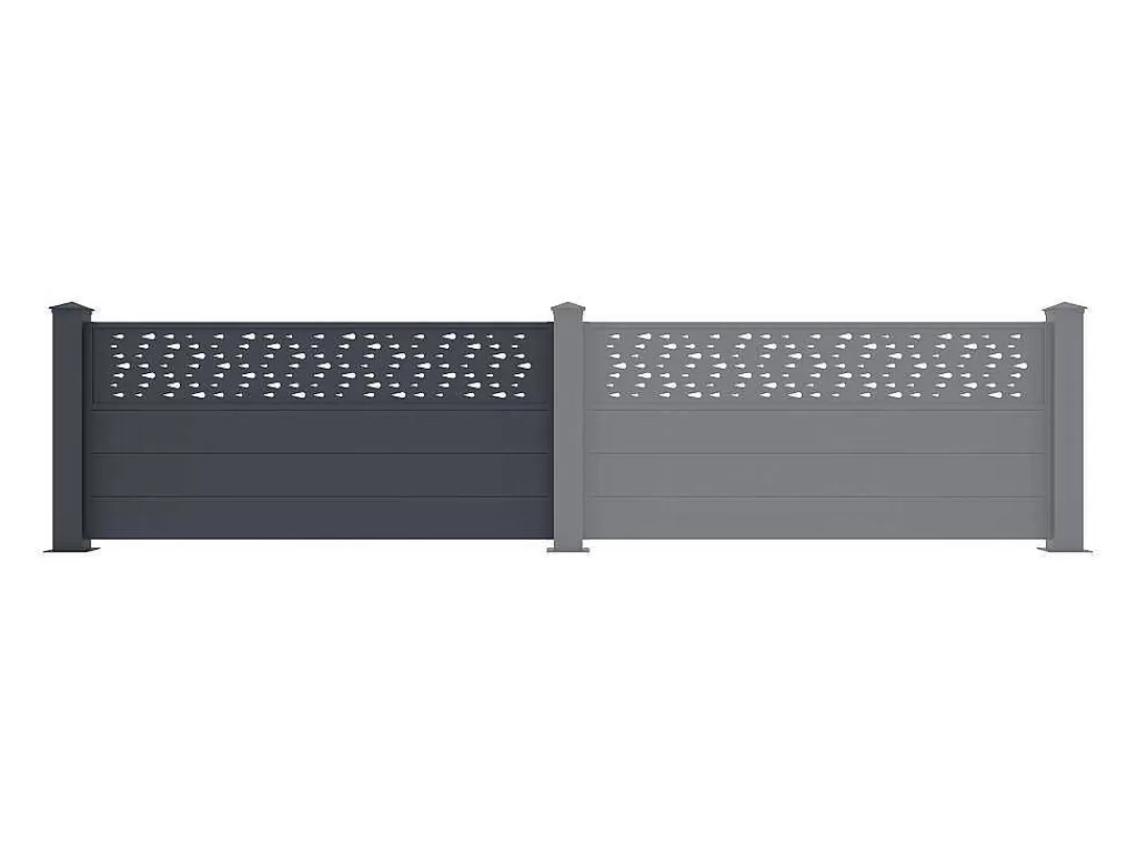 Canico E Cerca*EXPERTLAND Extensao De Cerca De Pousar A89Xl178,3 Cm Aluminio Antracite Com Motivos - Bazio