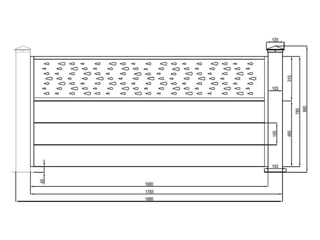 Canico E Cerca*EXPERTLAND Extensao De Cerca De Pousar A89Xl178,3 Cm Aluminio Antracite Com Motivos - Bazio