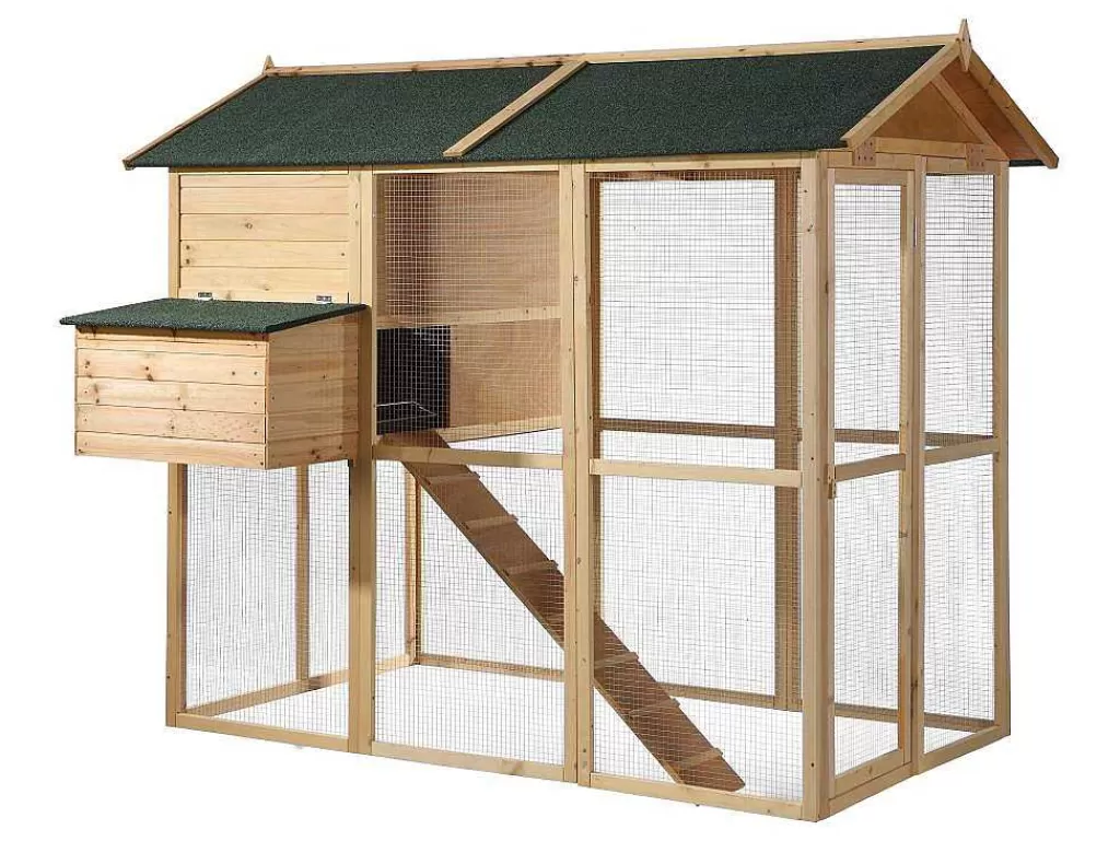 Acessórios Para Animais De Estimação*Vente-unique Galinheiro Em Madeira Com Cerca Para 8 Galinhas C. 201 X L. 142 X A. 171 Cm Natural - Gallus