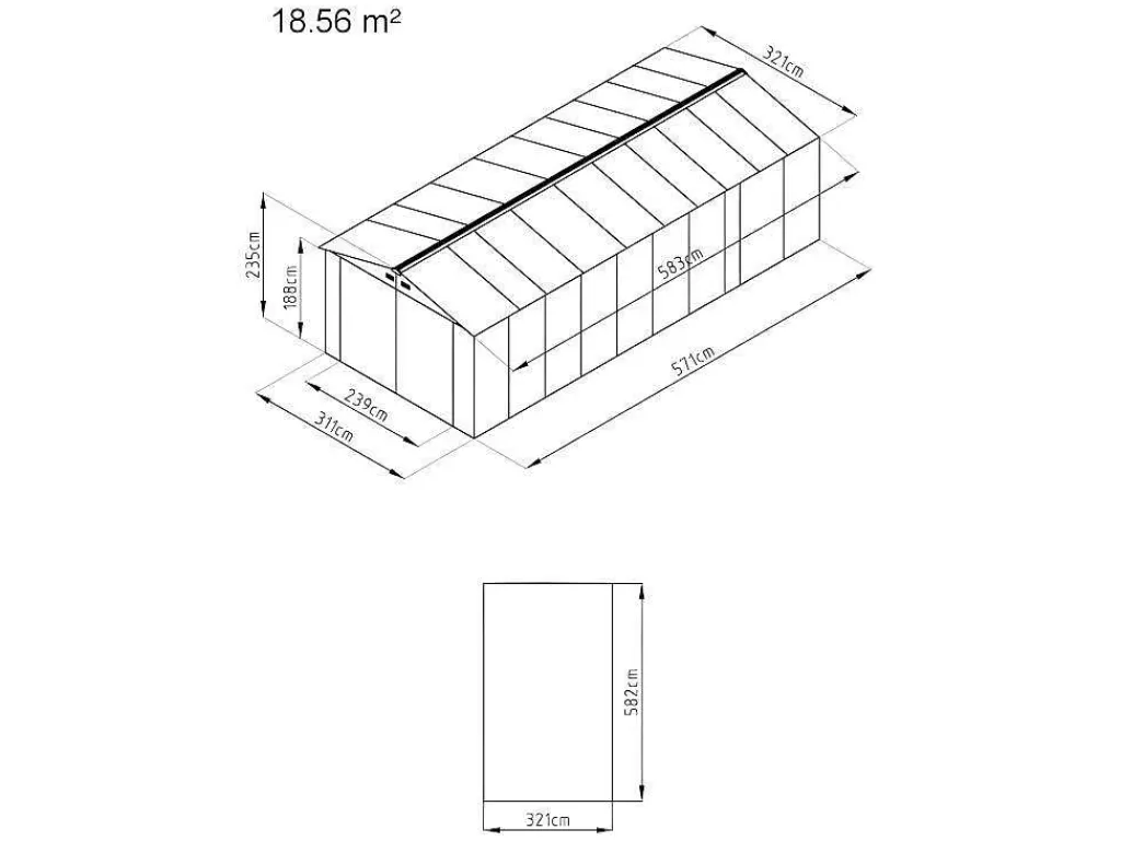 Garagem*EXPERTLAND Garagem Em Aco Galvanizado Cinza 18,7 M - Neron