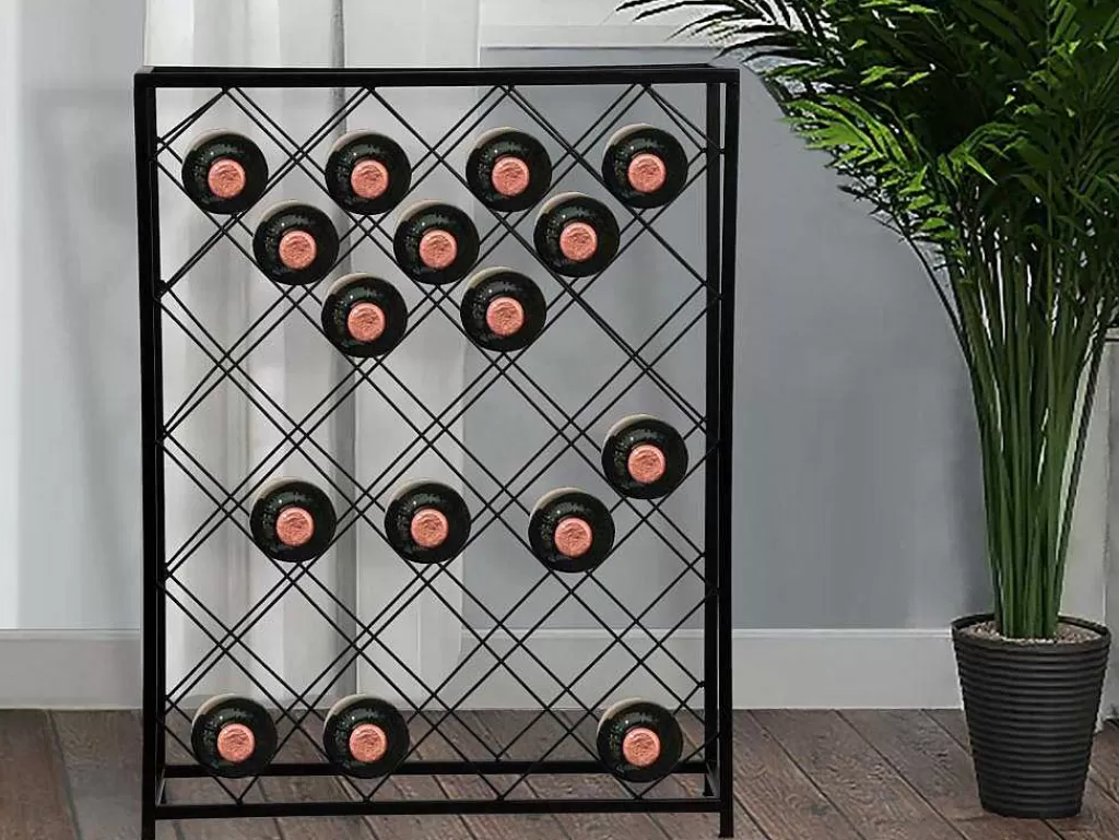 Acessórios De Arrumação*OZAIA Garrafeira, 32 Garrafas, L55 X A71 Cm Metal Preto - Bolinar