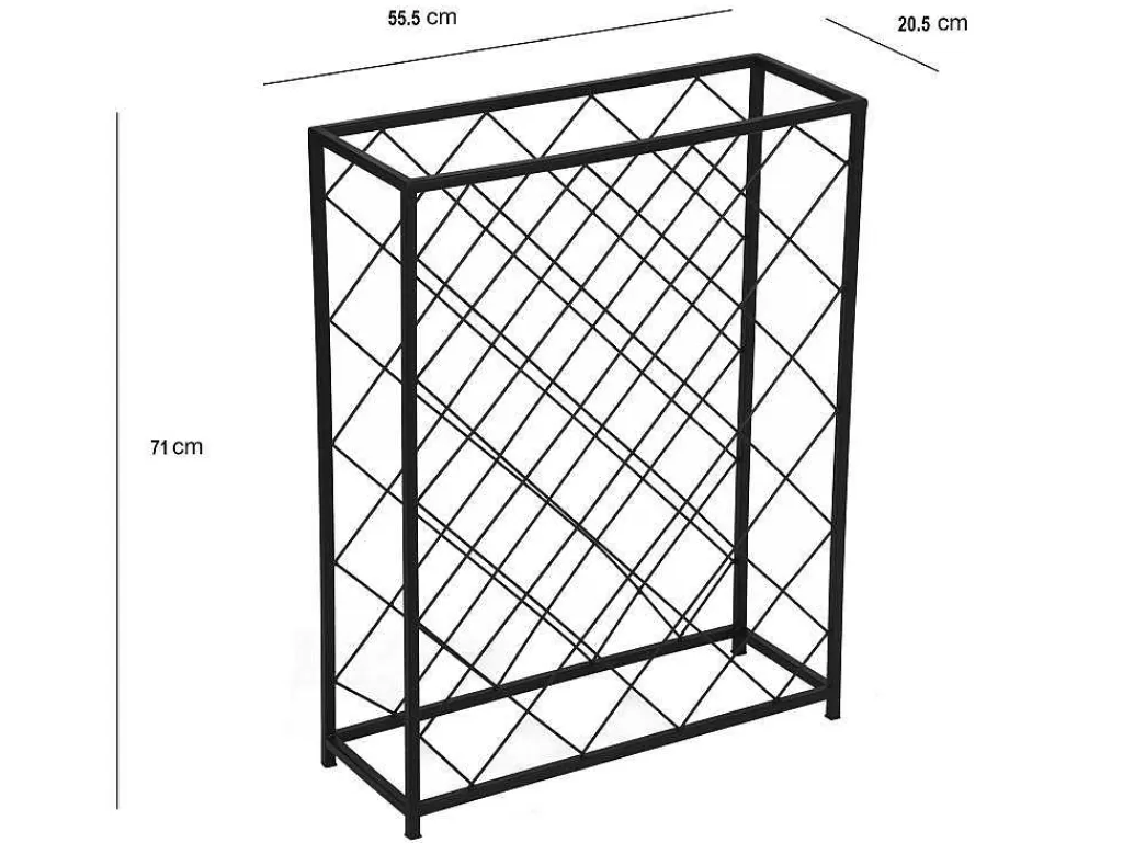 Acessórios De Arrumação*OZAIA Garrafeira, 32 Garrafas, L55 X A71 Cm Metal Preto - Bolinar