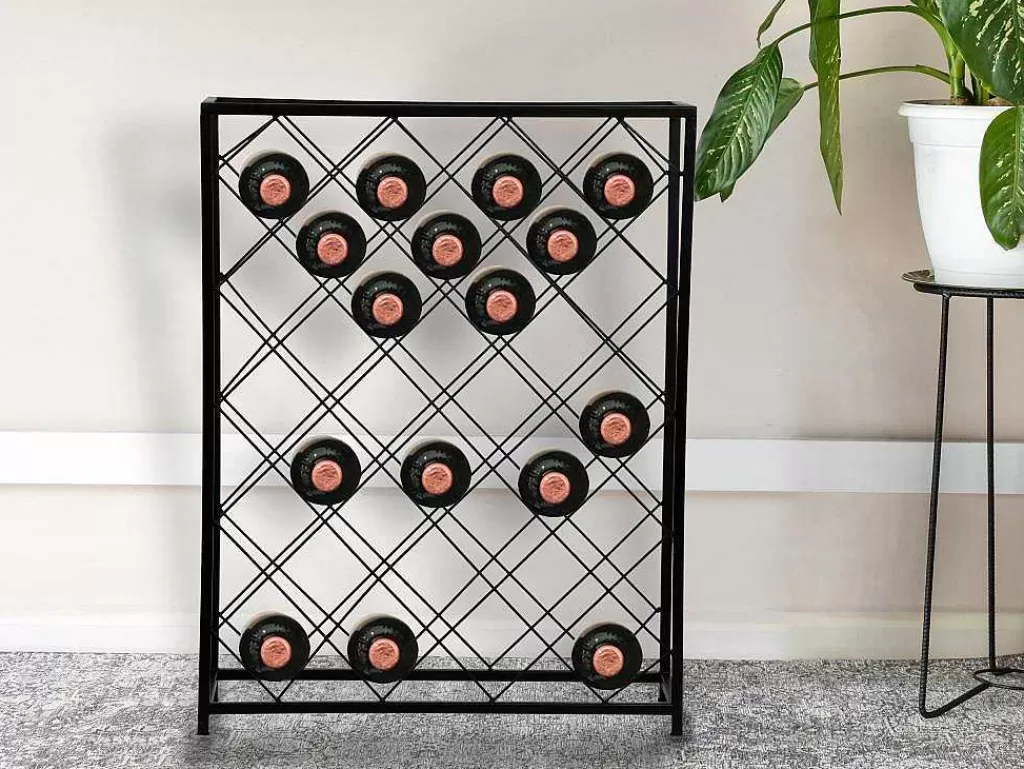 Acessórios De Arrumação*OZAIA Garrafeira, 32 Garrafas, L55 X A71 Cm Metal Preto - Bolinar