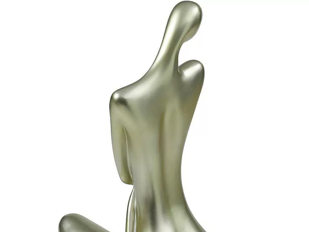 Estátua*OZAIA Grande Estátua De Mulher Em Resina C39 X L30 X A56 Cm Dourado - Lonisia
