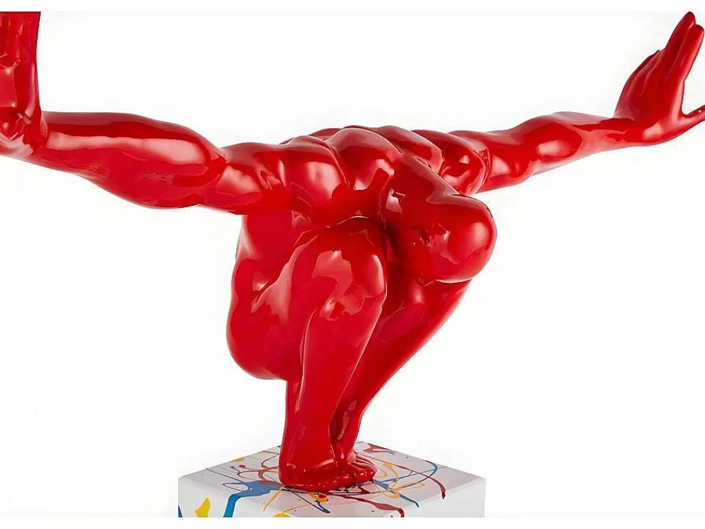 Estátua*OZAIA Grande Estátua Soledad Ii Em Resina - Comp.73 X Alt.57 Cm - Vermelho