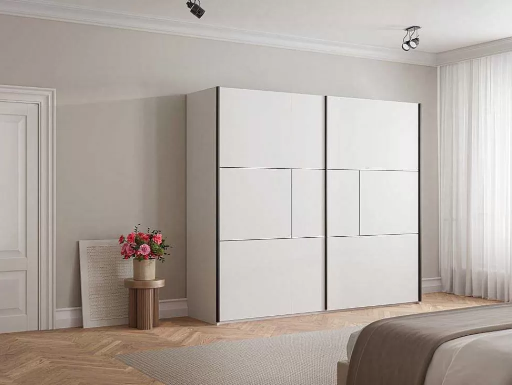 Armário E Roupeiro*Vente-unique Guarda-Roupa 2 Portas De Correr, C250 Cm, Branco - Aniama