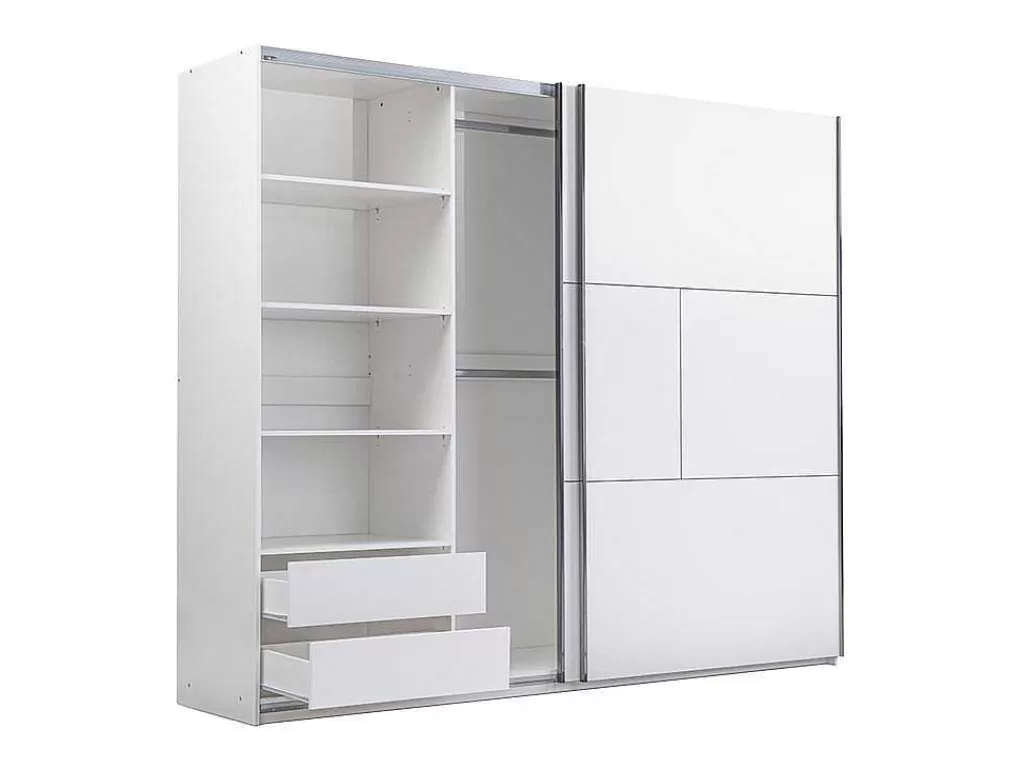 Armário E Roupeiro*Vente-unique Guarda-Roupa 2 Portas De Correr, C250 Cm, Branco - Aniama