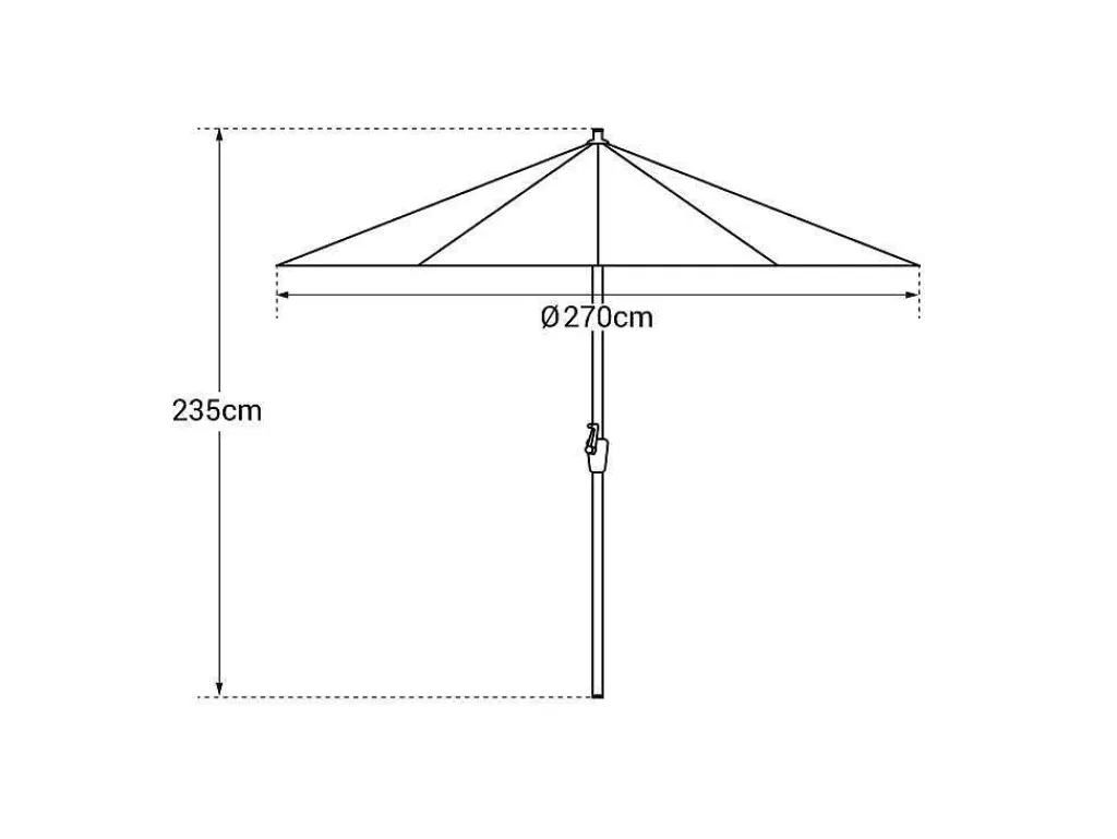 Guarda Sol*Happy Garden Hapuna Guarda-Chuva Redondo Recto De 2,70M De Diametro