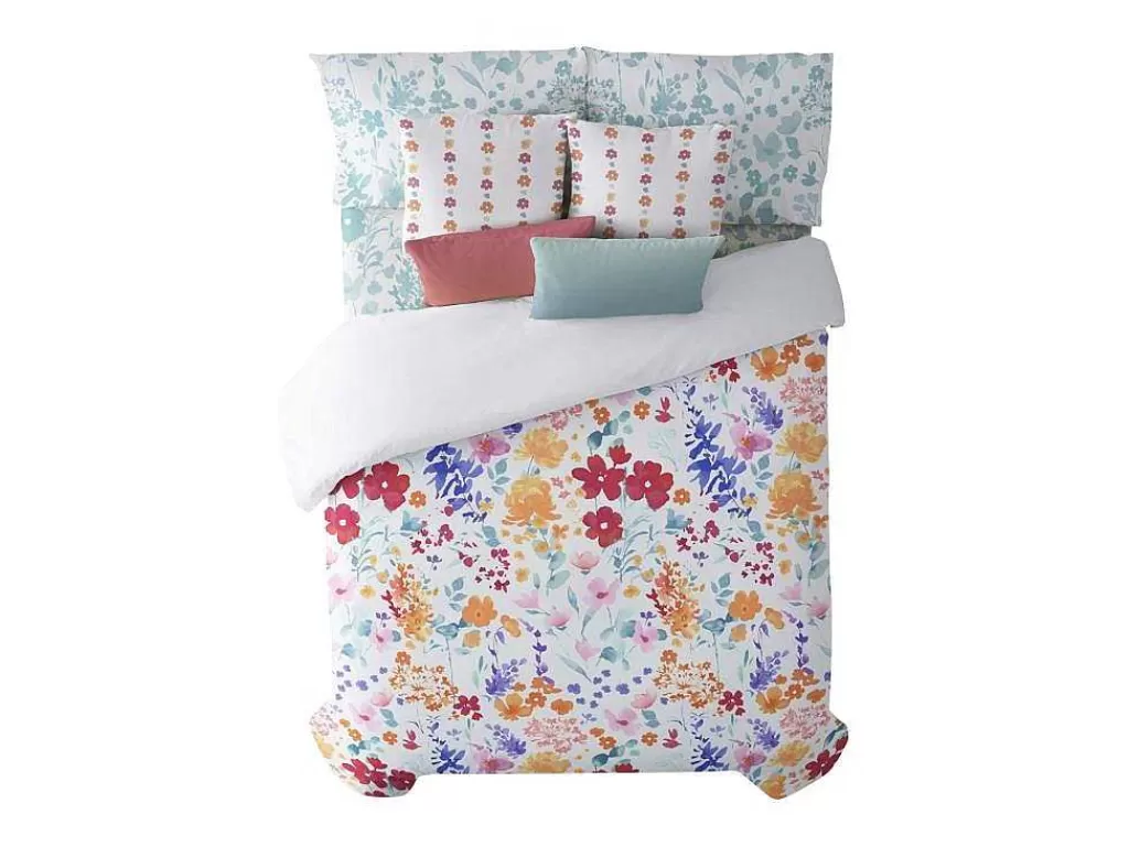 Roupa De Cama*Purline Housse De Couette 100% Coton 1 Piece Multicolor Floral 200X240