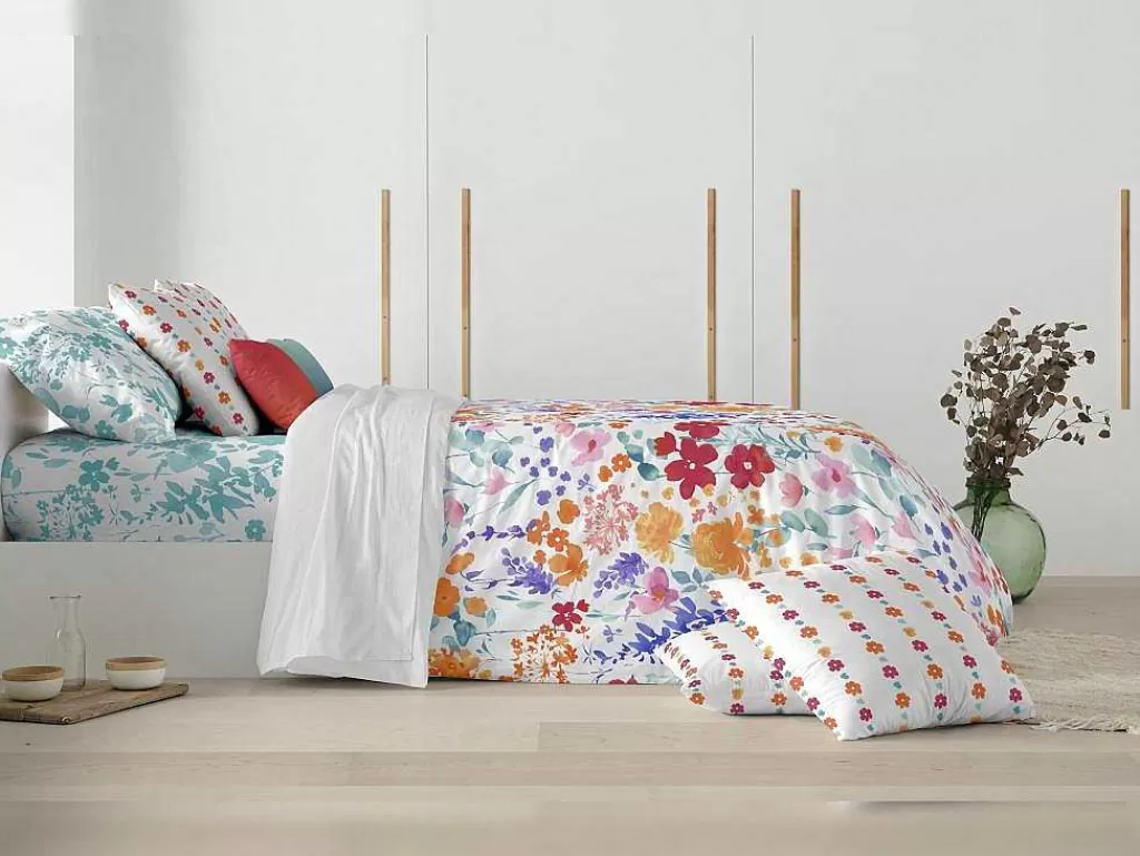 Roupa De Cama*Purline Housse De Couette 100% Coton 1 Piece Multicolor Floral 200X240