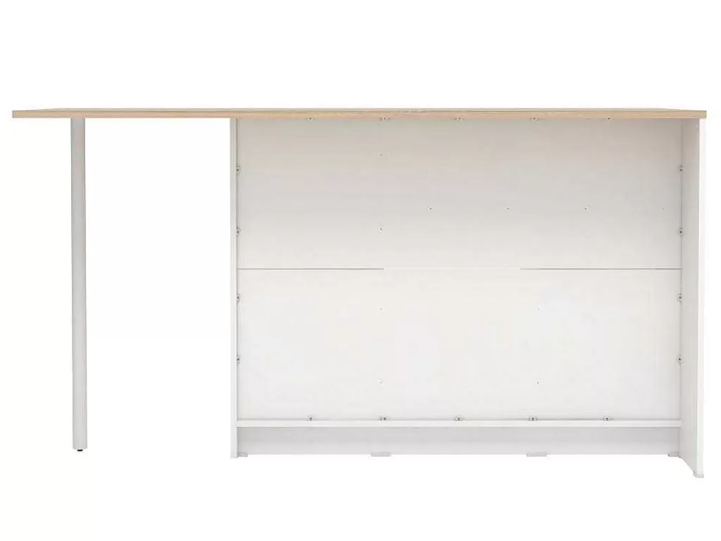 Móvel De Cozinha*Vente-unique Ilha Central De Cozinha Com 2 Portas, 1 Gaveta E 2 Nichos, Branco E Natural Claro - Tunori