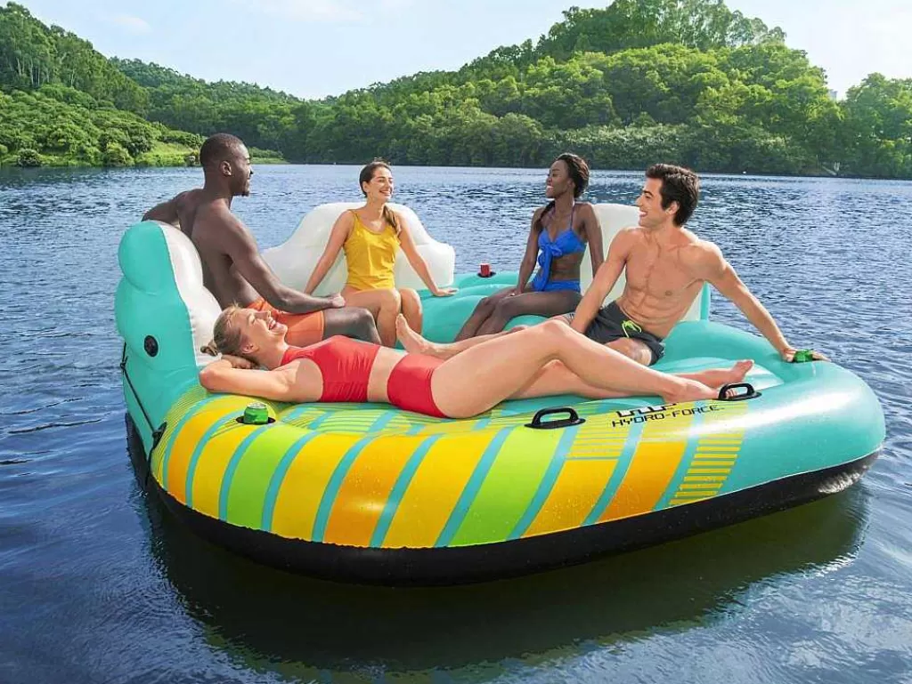 Desportos Náuticos*Bestway Ilha Insuflável Azul E Amarelo Com Guarda-Sol Amovivel 291 X 265 Cm - Sunari Da
