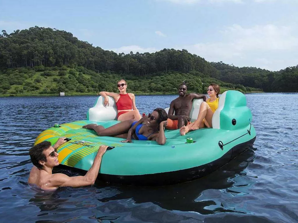 Desportos Náuticos*Bestway Ilha Insuflável Azul E Amarelo Com Guarda-Sol Amovivel 291 X 265 Cm - Sunari Da