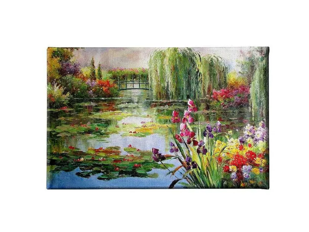 Placa De Parede Decorativa*EPIKASA Impressao Em Tela Monet Nenufares, Multicolorido, 70X3X45 Cm,