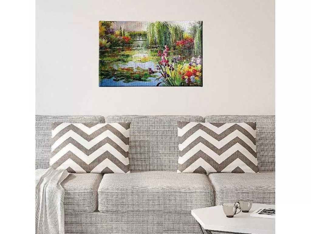 Placa De Parede Decorativa*EPIKASA Impressao Em Tela Monet Nenufares, Multicolorido, 70X3X45 Cm,