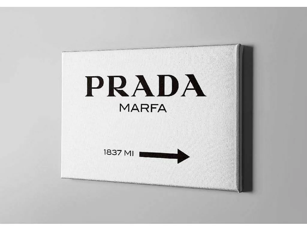 Placa De Parede Decorativa*EPIKASA Impressao Em Tela Prada Marfa, Branco, 70X3X100 Cm,