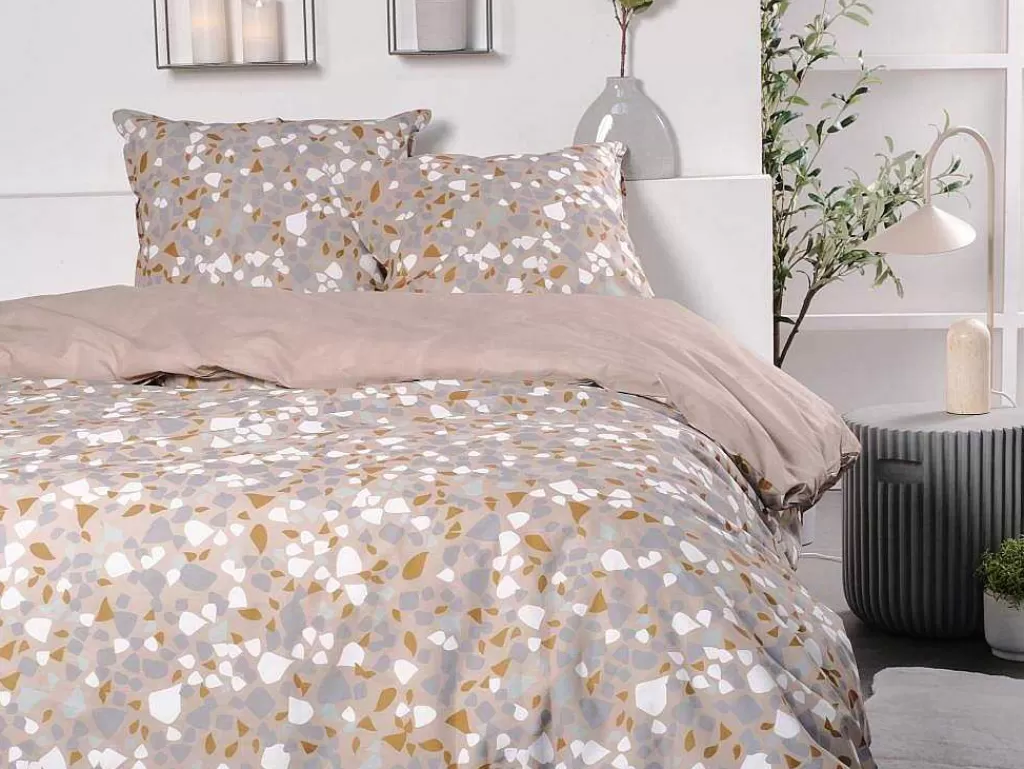 Roupa De Cama*OZAIA Jogo De Cama Algodao Estampagem Terrazzo, Capa De Edredão 220 X 240 Cm + 2 Fronhas 63 X 63 Cm Multicolor - Terazino