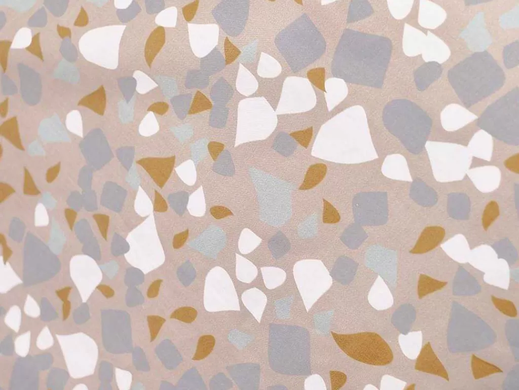 Roupa De Cama*OZAIA Jogo De Cama Algodao Estampagem Terrazzo, Capa De Edredão 220 X 240 Cm + 2 Fronhas 63 X 63 Cm Multicolor - Terazino