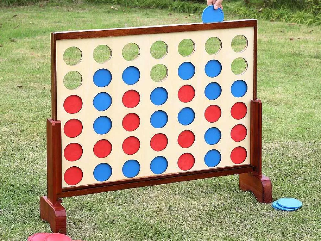 Jogo De Exterior*Vente-unique Jogo De Tabuleiro Gigante Em Madeira 4 Em Linha C79 X A72 Cm - Toupsi