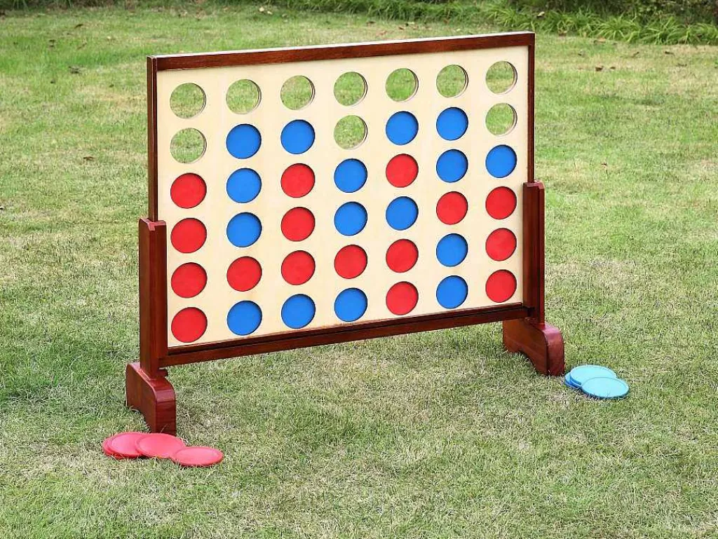 Jogo De Exterior*Vente-unique Jogo De Tabuleiro Gigante Em Madeira 4 Em Linha C79 X A72 Cm - Toupsi