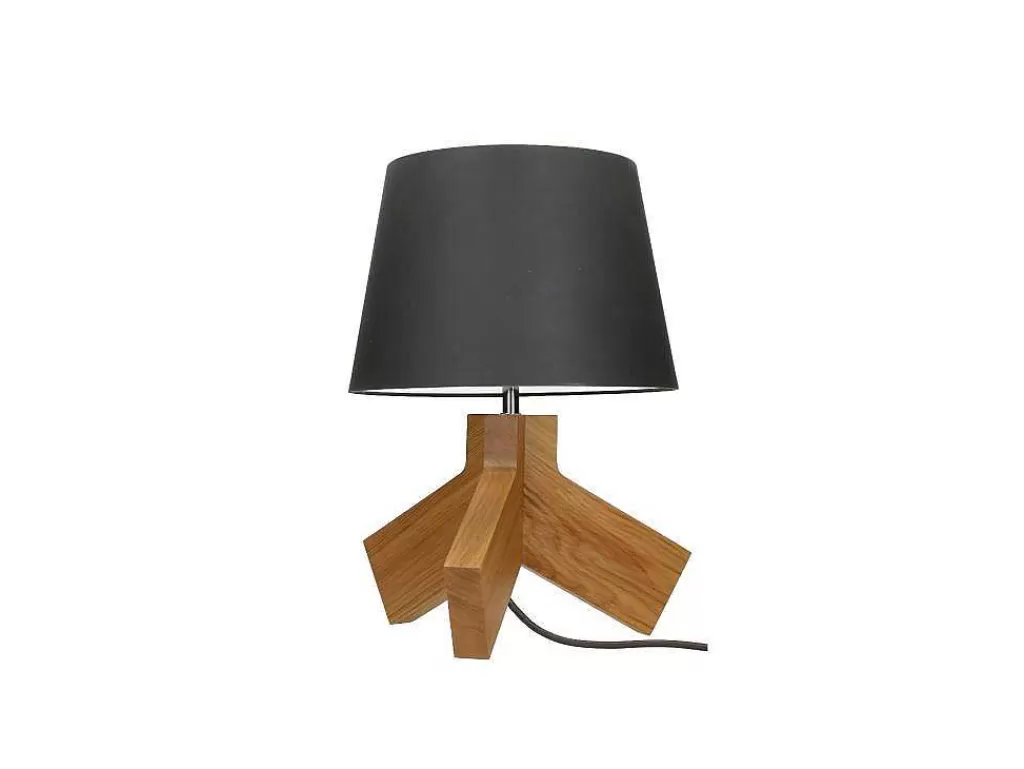 Candeeiro De Mesa*EPIKASA Lampada De Mesa Tilda, Carvalho, Cromo, Antracite, 30X30X43,5 Cm,