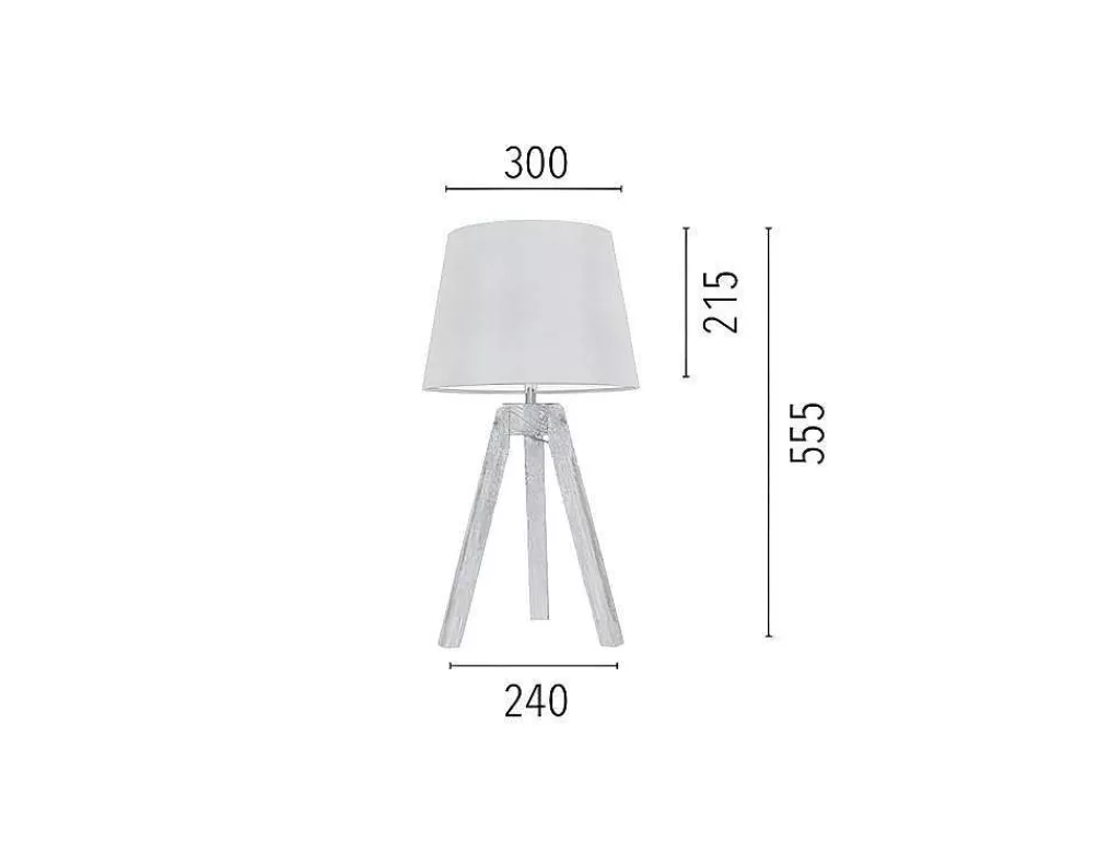 Candeeiro De Mesa*EPIKASA Lampada De Mesa Tripod, Carvalho, Bege, 30X30X55,5 Cm,