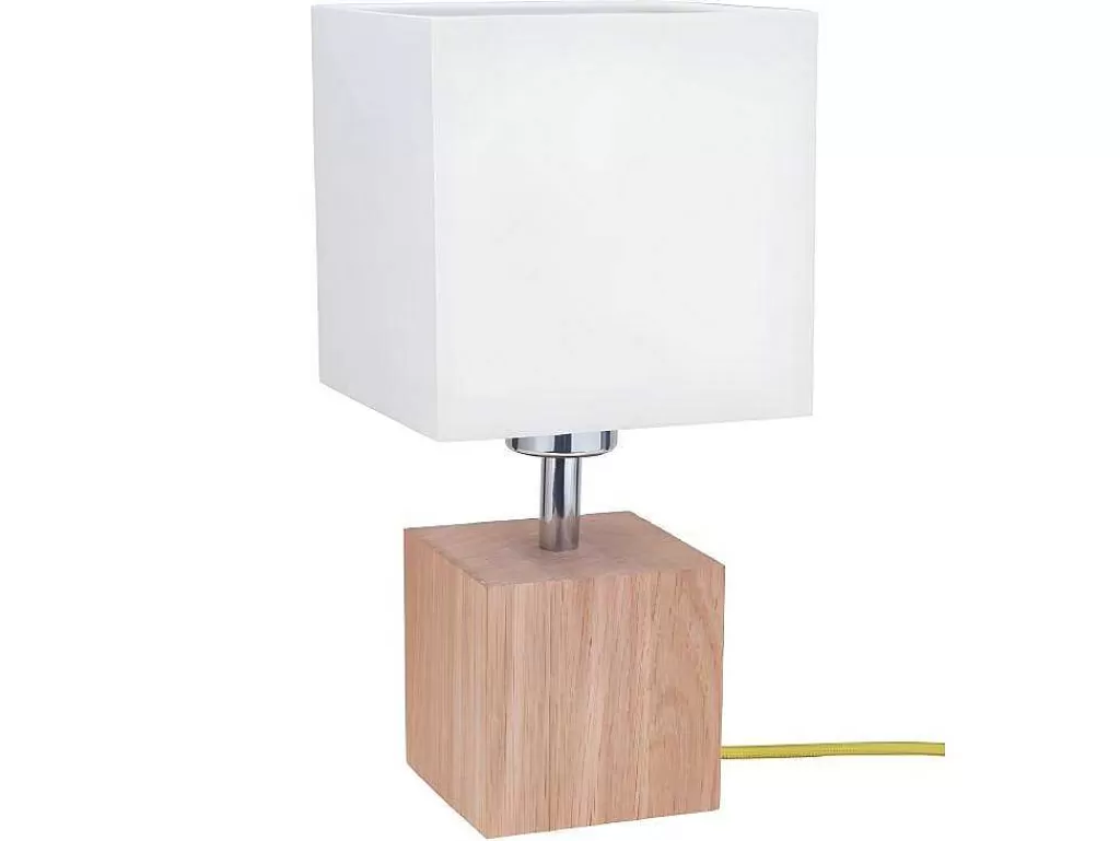 Candeeiro De Mesa*EPIKASA Lampada De Mesa Trongo, Carvalho, Amarelo, Branco, 15X15X31 Cm,