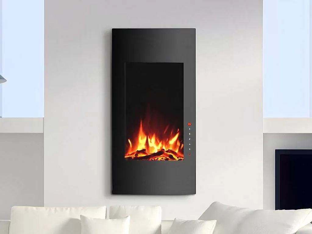 Lareira Elétrica*FLAMATECH Lareira Elétrica Curva Vulcano - C41 X L13 X A81 Cm - Preta