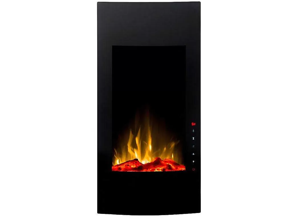 Lareira Elétrica*FLAMATECH Lareira Elétrica Curva Vulcano - C41 X L13 X A81 Cm - Preta