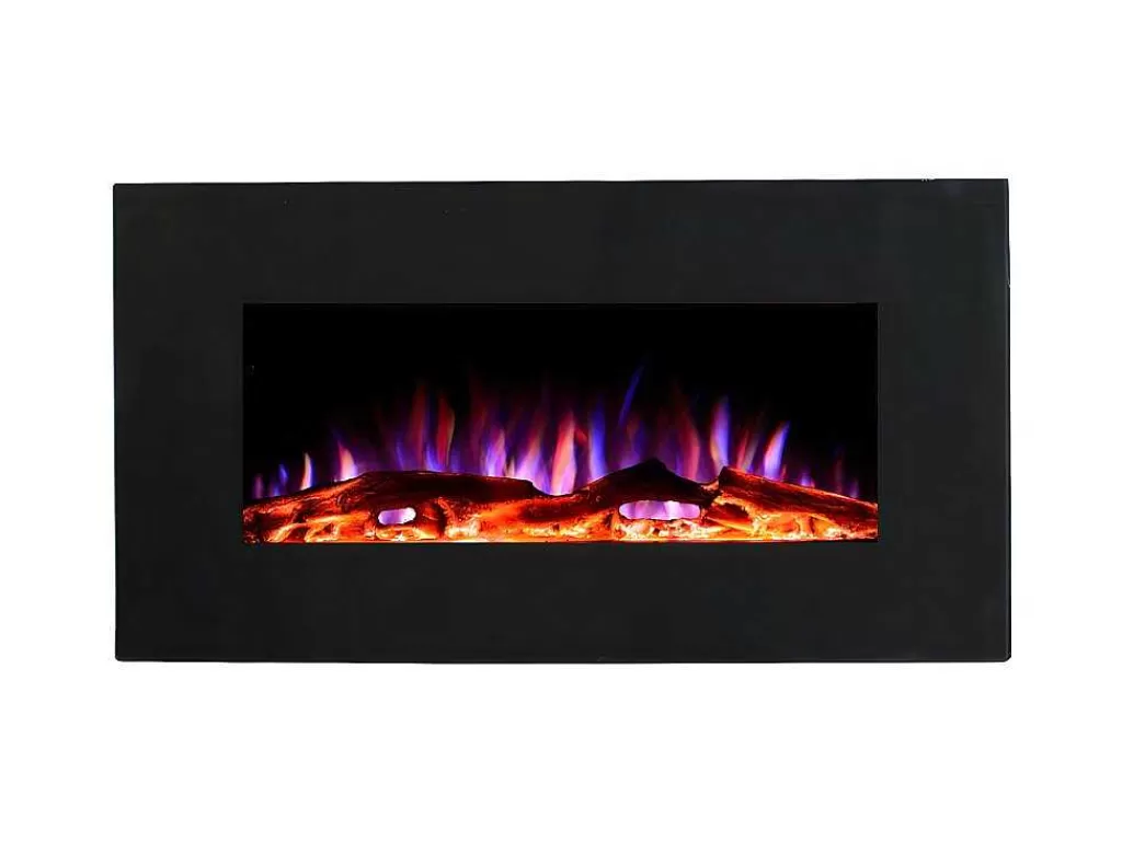 Lareira Elétrica*FLAMATECH Lareira Elétrica De Parede Chandela - C84 X L14 X A45 Cm - Preta