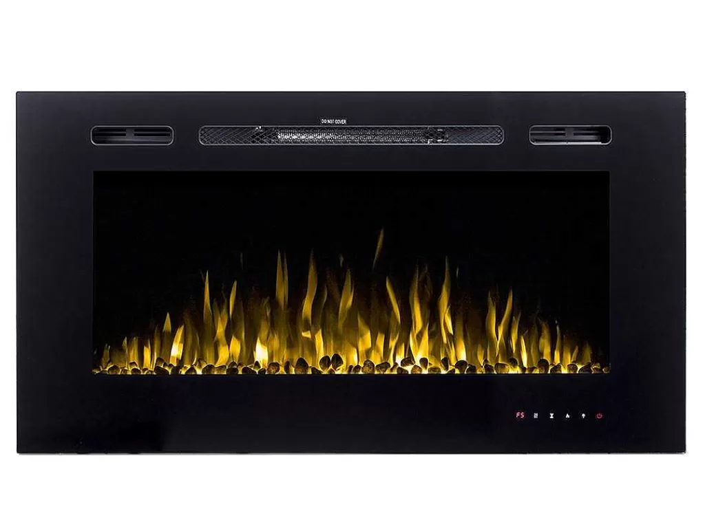 Lareira Elétrica*FLAMATECH Lareira Elétrica De Parede De C101,6 X L14 X A54,4 Cm Cor Preto - Calbuco
