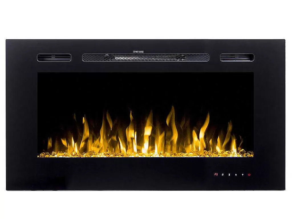 Lareira Elétrica*FLAMATECH Lareira Elétrica De Parede De C101,6 X L14 X A54,4 Cm Cor Preto - Calbuco