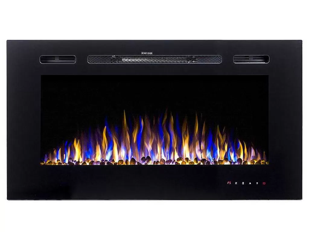 Lareira Elétrica*FLAMATECH Lareira Elétrica De Parede De C101,6 X L14 X A54,4 Cm Cor Preto - Calbuco