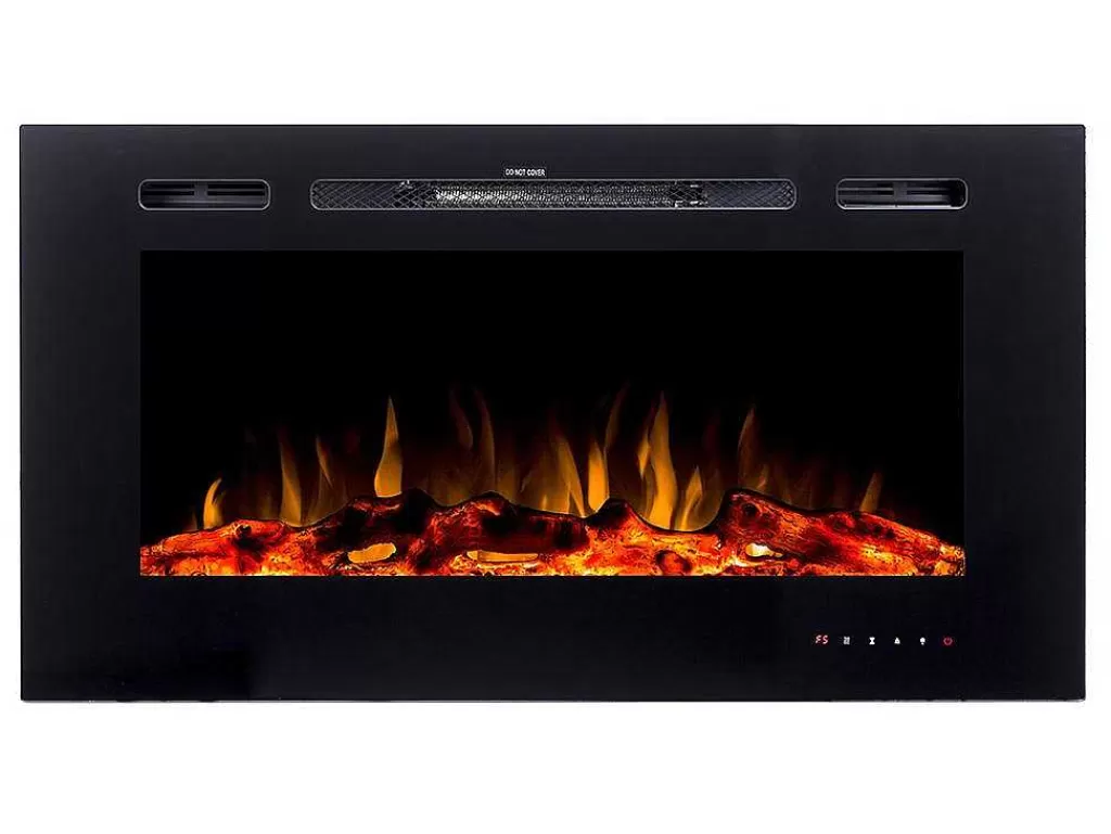 Lareira Elétrica*FLAMATECH Lareira Elétrica De Parede De C101,6 X L14 X A54,4 Cm Cor Preto - Calbuco
