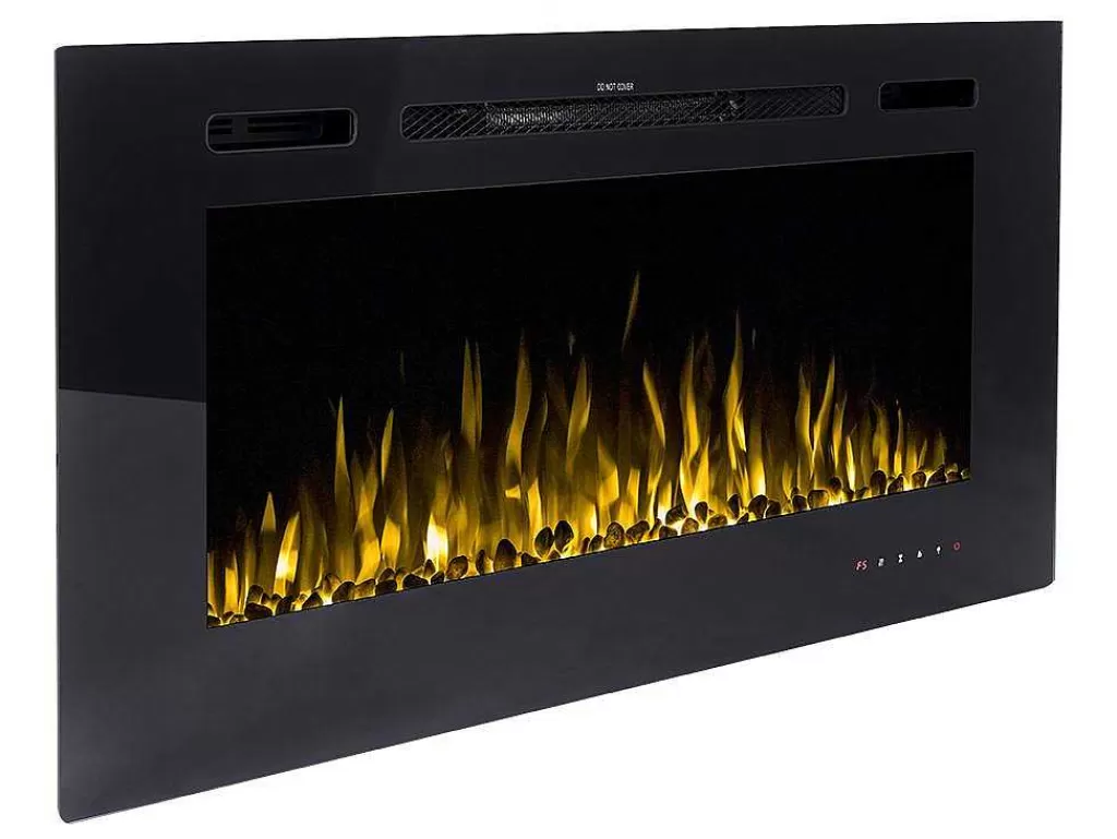 Lareira Elétrica*FLAMATECH Lareira Elétrica De Parede De C101,6 X L14 X A54,4 Cm Cor Preto - Calbuco