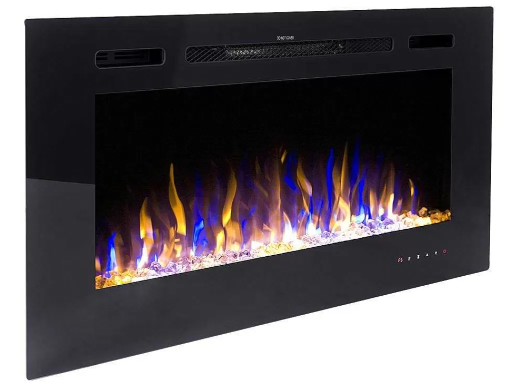 Lareira Elétrica*FLAMATECH Lareira Elétrica De Parede De C101,6 X L14 X A54,4 Cm Cor Preto - Calbuco