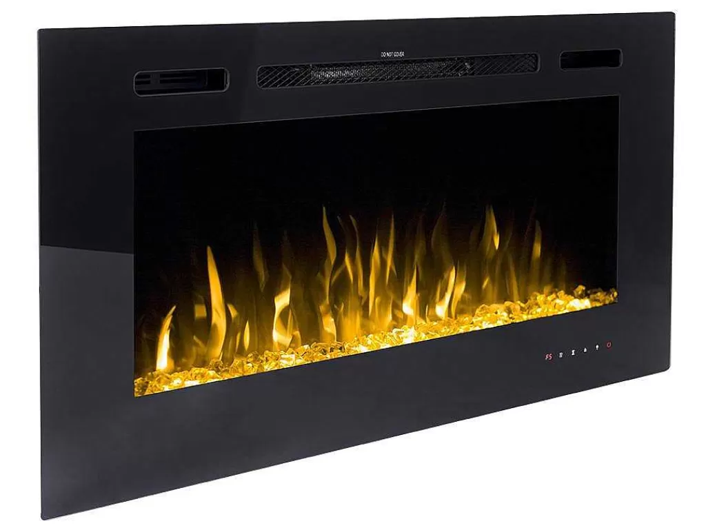 Lareira Elétrica*FLAMATECH Lareira Elétrica De Parede De C101,6 X L14 X A54,4 Cm Cor Preto - Calbuco