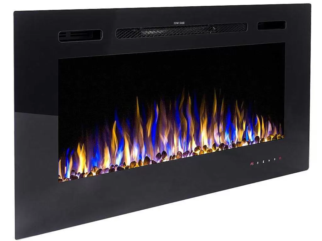Lareira Elétrica*FLAMATECH Lareira Elétrica De Parede De C101,6 X L14 X A54,4 Cm Cor Preto - Calbuco