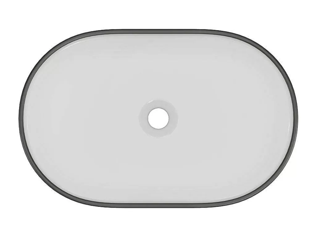 Lavatório*Shower & Design Lavatório De Casa De Banho Iwa - Bicolor Preto E Interior Branco