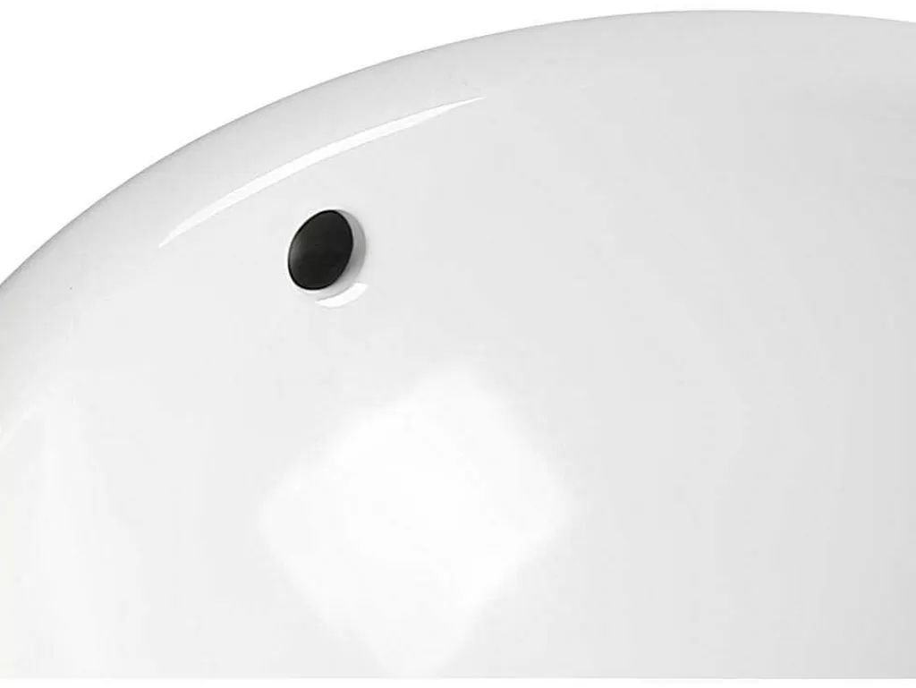 Lavatório*Shower & Design Lavatório De Casa De Banho Semi-Encastrado Redondo Em Ceramica Cor Branco - Catonac